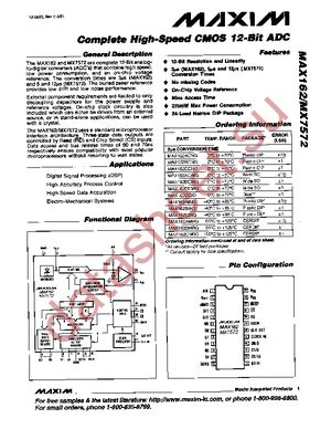 MAX162BCWG+ datasheet  